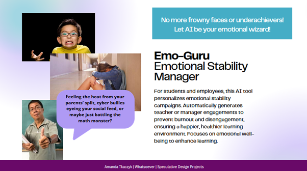 A slide titled Emo-Guru Emotional Stability Manager